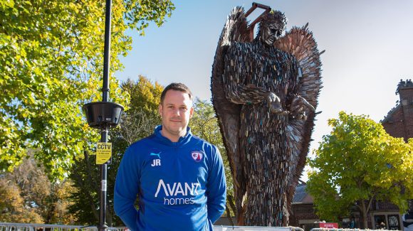 Manager views Knife Angel Manager views Knife Angel